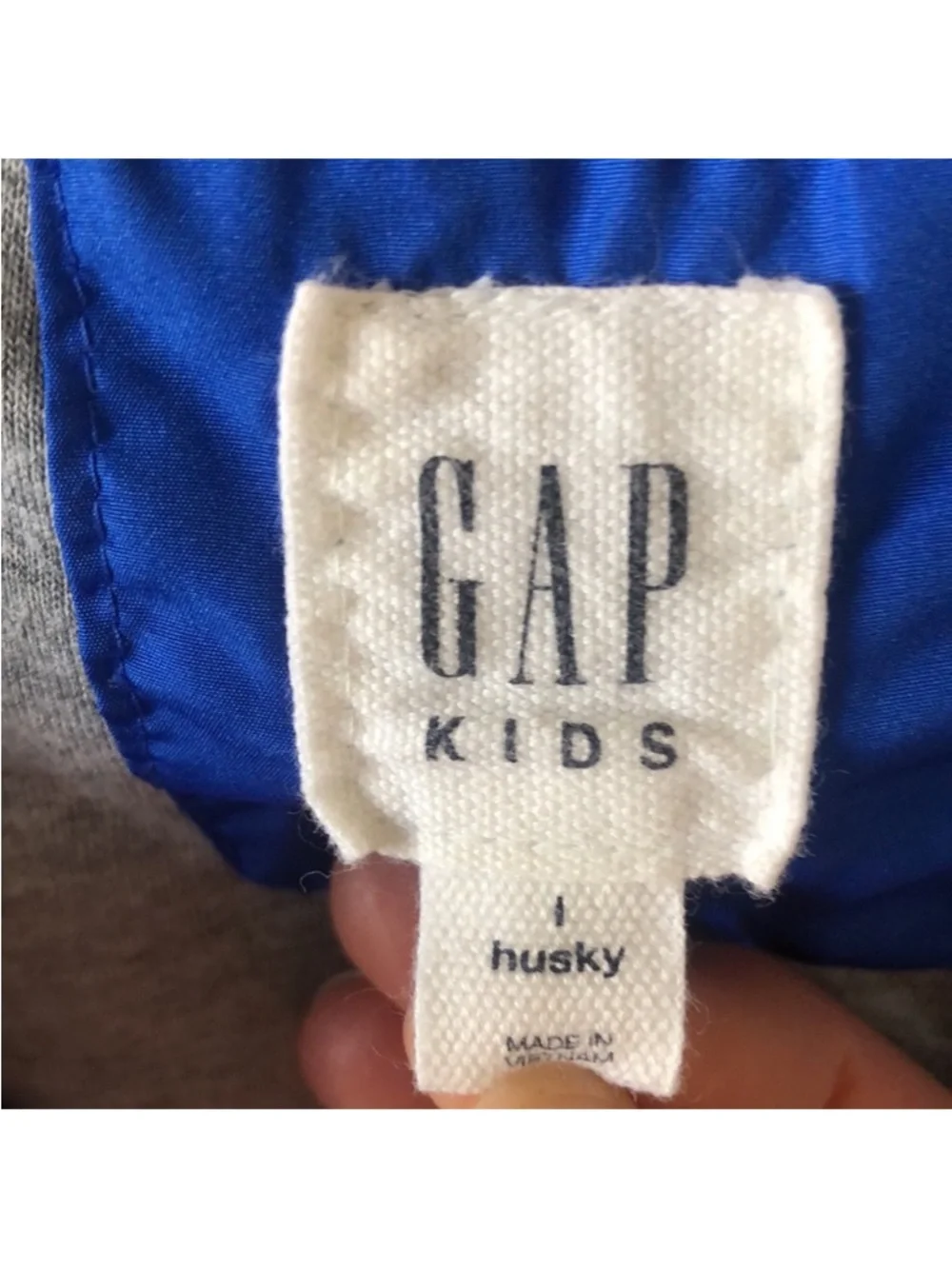 GAP Boys Blue Hooded Windbreaker Jacket Size Large